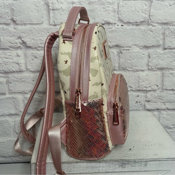 Loungefly Disney Ultimate Princess Sequin Rose Gold Mini Backpack main image 8